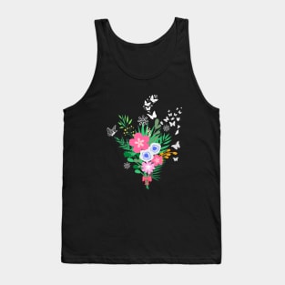 Flower Face Mask, Flower and Butterfly Face Mask, Floral Bundle Face Mask, Face Mask For Women. Tank Top